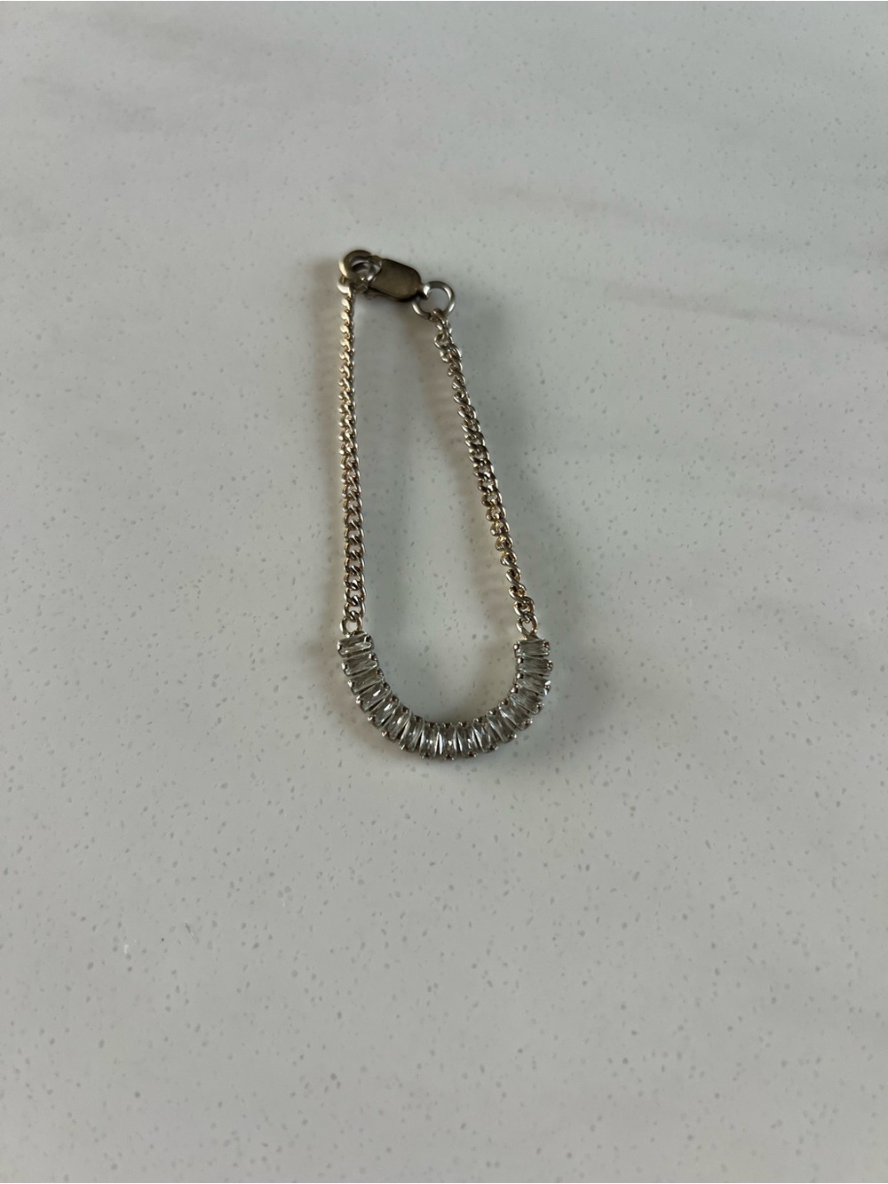 Elegant Silver Crystal Bar Bracelet - Silver
